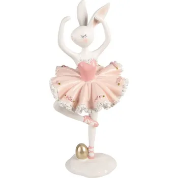 Dekorace králík baletka v růžové sukýnce - 16*16*35 cm