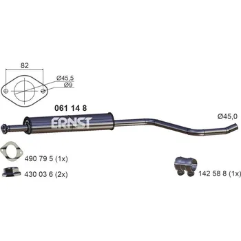 Tlumič výfuku Střední tlumič výfuku ERNST 061148