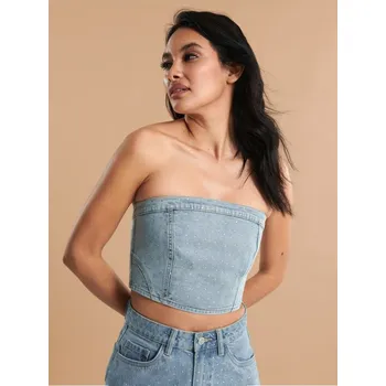 Dámské tričko Sinsay - Top - modrá - OZ341-50J - OZ341-50J-L