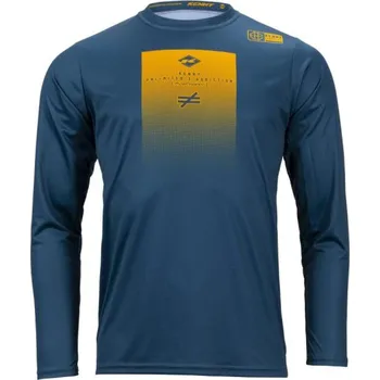 cyklistický dres KENNY Cyklistický dres s dlouhým rukávem letní - FACTORY - žlutá/modrá 2XL