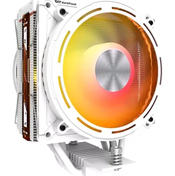 Počítačové chlazení Aktivní chladič CPU DARKFLASH E400 Plus, bílý, dvouventilátorový ARGB s displejem