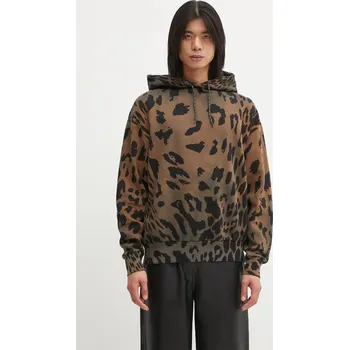 Dámská mikina Bavlněná mikina Aries Leopard Hoodie AR2003404 hnědá 88X, vel. M