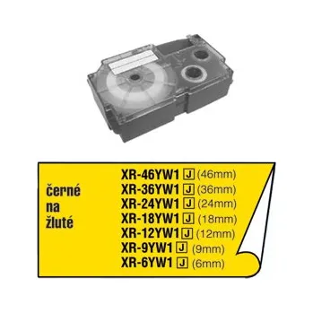 Kotouček do pokladny a tiskárny štítků Casio XR-24YW1 páska do štítkovače Barva pásky: žlutá Barva písma: černá 24 mm 8 m