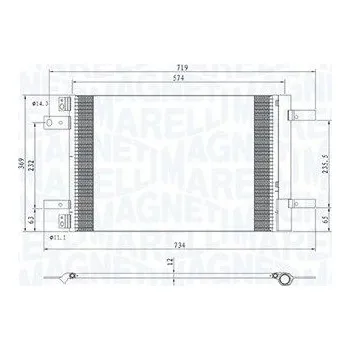 Výparník klimatizace Kondenzátor, klimatizace MAGNETI MARELLI 350203766000