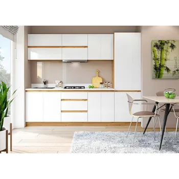 Kuchyňská linka Kuchyňská linka Magnolia s pracovní deskou 260 cm, bílá/ dub wotan