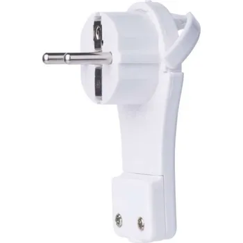 Napájecí kabel Vidlice plochá - Úhlová pro prodlužovací kabel, bílá