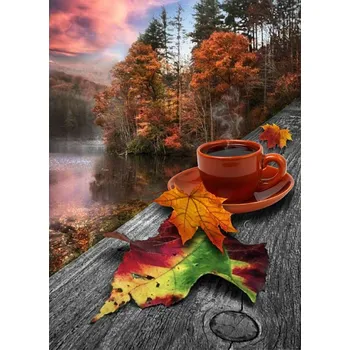 Diamantové malování Diamantové malování - Podzimní kafíčko - č. 820 35x45 cm
