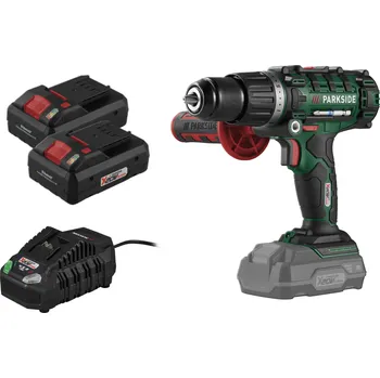 PARKSIDE® Aku příklepová vrtačka PSBSA 20-Li E4, 2x Smart 4 Ah