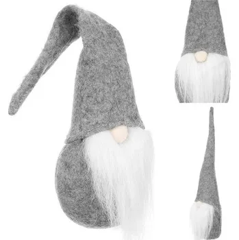 Vánoční dekorace Stojící skřítek – šedý elf 30 cm
