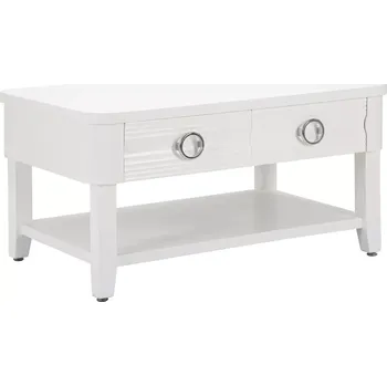 Konferenční stolek Konferenční stolek Shine 90 cm se zásuvkami bílý