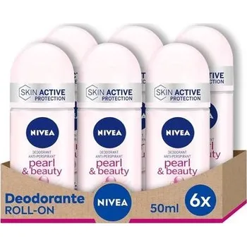 Nivea, roll-on deodorant, 6 balení po 50 ml Pearl & Beauty Avocado 50 ml (6 kusů)