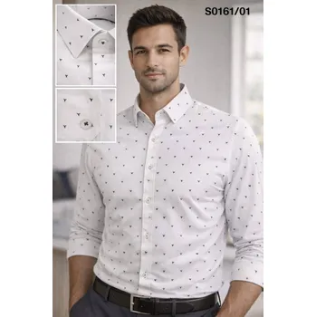 Pánská košile EGO MAN košile pánská S0161-01 slim fit 3XL bílá