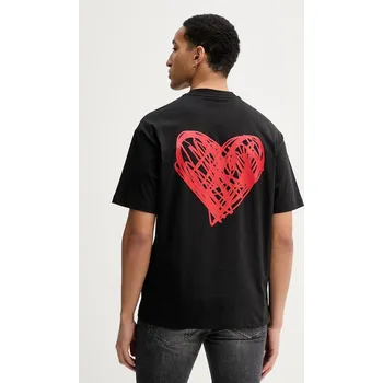 Pánská móda Bavlněné tričko HUGO 50530557 černá 99A, vel. XXL