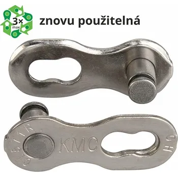Řetěz na kolo Spojka řetězu KMC 7-8 speed EPT povrch, šedý 7,1 mm, blistr 2 ks