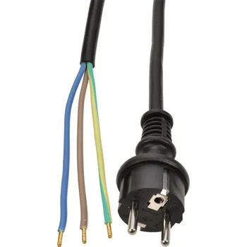Napájecí kabel Solight flexo kabel, 3x 1mm2, gumová, černá, 2,5m