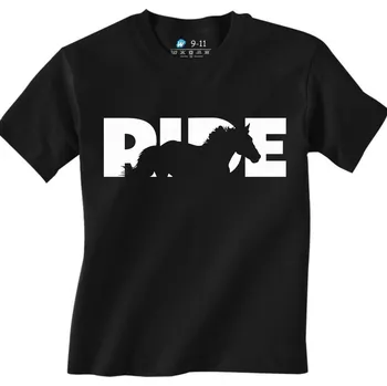 Chlapecké tričko Dětské tričko Jezdi na Koni Ride (Velikost: 7-8, Barva: Černá)