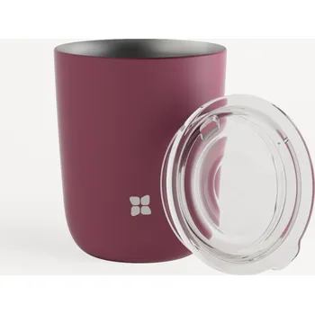 Waterdrop Nerezový Hrnek vč. Víčka s Otvorem vínová