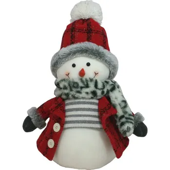 Vánoční dekorace Dekorace sněhulák v kabátku 45 cm 3000105