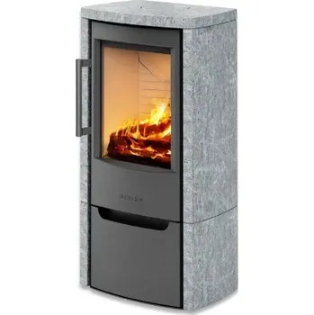 Krbová kamna Hwam Wiking Miro 4+ kámen se spodními dvířky černá