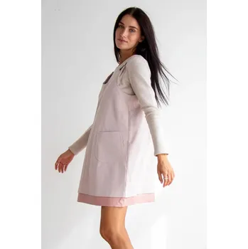 Těhotenské šaty Těhotenská šatovka s laclem - pudrově růžová Velikost: M