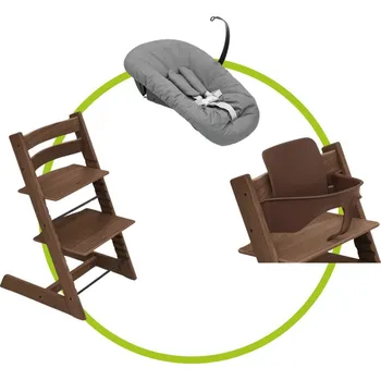 Akční set STOKKE Tripp Trapp židlička Warm brown + Baby set + novorozenecká sada
