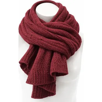 Šála Vínově červený dámský pletený šál Sachiko