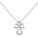 GRACE Silver Jewellery Stříbrný náhrdelník se zirkony Andělíček - stříbro 925/1000 NH-SCN123/7 Stříbrná 45 cm