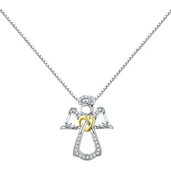 Náhrdelník GRACE Silver Jewellery Stříbrný náhrdelník se zirkony Andělíček - stříbro 925/1000 NH-SCN123/7 Stříbrná 45 cm