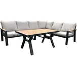 Šedý hliníkový zahradní lounge set pro 5 Rotterdam – Rojaplast ID_1624608