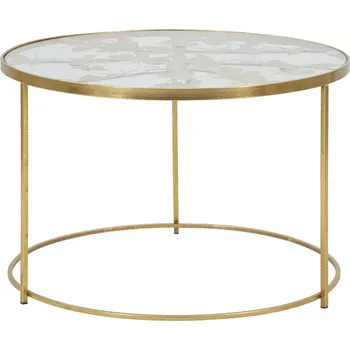 Konferenční stolek Konferenční stolek Butterflies 60 cm zlatý/čirý