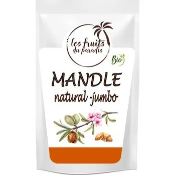 Sušená potravina Mandle Natural EXTRA jumbo BIO 150 g LES FRUITS DU PARADIS