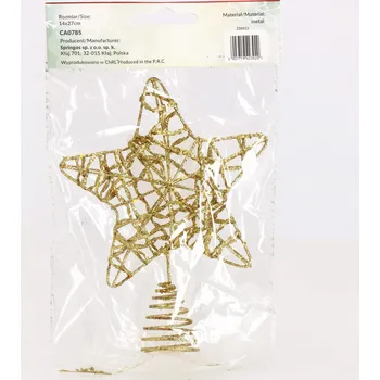 Vánoční dekorace Springos CA0785 VÁNOČNÍ OZDOVA "HVĚZDA" 14X27 CM