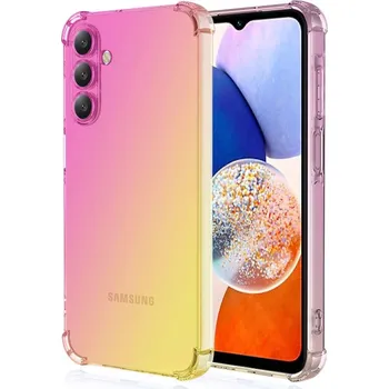 Pouzdro na mobilní telefon Kryt Samsung A16 Shock duhový růžovo-žlutý (obal neboli pouzdro na Samsung A16)