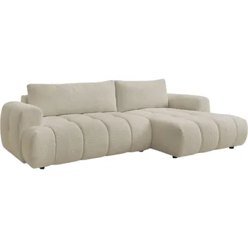 Pohovka Bobochic Paris Béžová bouclé rozkládací pohovka Fuji 292 cm, pravá