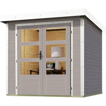 Zahrada LANIT PLAST, s.r.o. hybridní domek KARIBU JUPITER D (93417) světle šedý / bílý LG4079