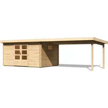 Zahrada LANIT PLAST, s.r.o. dřevěný domek KARIBU TRITTAU 5 + přístavek 440 cm (91547) natur LG4197