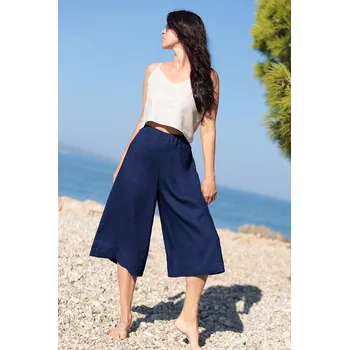 Dámské kalhoty Lotika Tříčtvrteční 100% lněné kalhoty 1022841