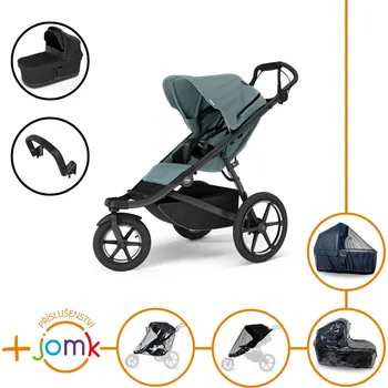 Dětské zboží Set 7v1 Thule Urban Glide 3 Mid blue + madlo + korbička Black + JOMK příslušenství