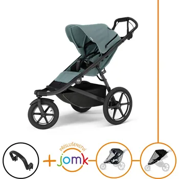 Dětské zboží Set 4v1 Thule Urban Glide 3 Mid Blue + madlo + JOMK pláštěnka + JOMK ochranná síť