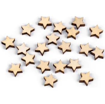 Dřevěná hvězda mini k nalepení Ø10 mm, malé, 2 přírodní