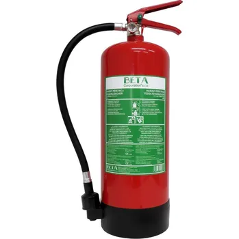 Hasicí přístroj BETA Corporation s.r.o. Pěnový hasicí přístroj (27A,183B) F6 BETA Weco - bezfluorový, 6 L s revizí Verze: Pěnový hasicí přístroj (27A, 183B) F6 BETA Weco, s revizí, Kód: 27475