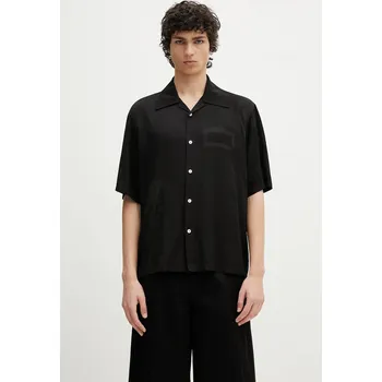 Pánská košile Košile Aries Ancient Column Satin Viscose Hawaiian Shirt AR4080003 černá 99X, vel. M