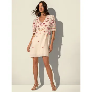 Dámské šaty Lez a Lez šaty s krátkým rukávem krémové Velikost: M