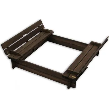 Pískoviště Dřevěné pískoviště uzaviratelné, lavičky na sezení, 118x118 cm