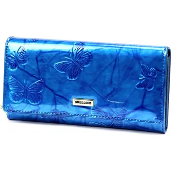 Peněženka Dámská kožená peněženka s motýly modrá (GDPN406)