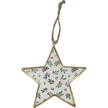 Vánoční dekorace Kovová hvězda k zavěšení K4352