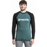 Pánské merino tričko Meatfly Carl 2 5/26 Black/Botanical XXL