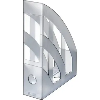 Stojan na spisy A4 - transparentní - šedá - 10074177