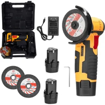 úhlová bruska Aku mini úhlová bruska 75 mm + 2x 1500 mAh + 2x řezný kotouč + nabíječka + kufr