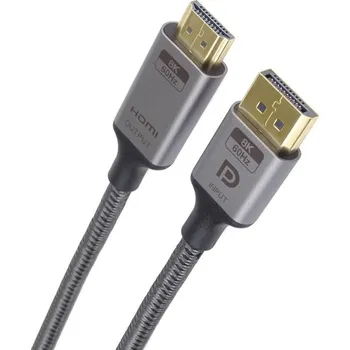 Video kabel PremiumCord DisplayPort 1.4 na HDMI2.1 kabel pro rozlišení 8K@60Hz,4K@144Hz, 2m KPORTADK05-02